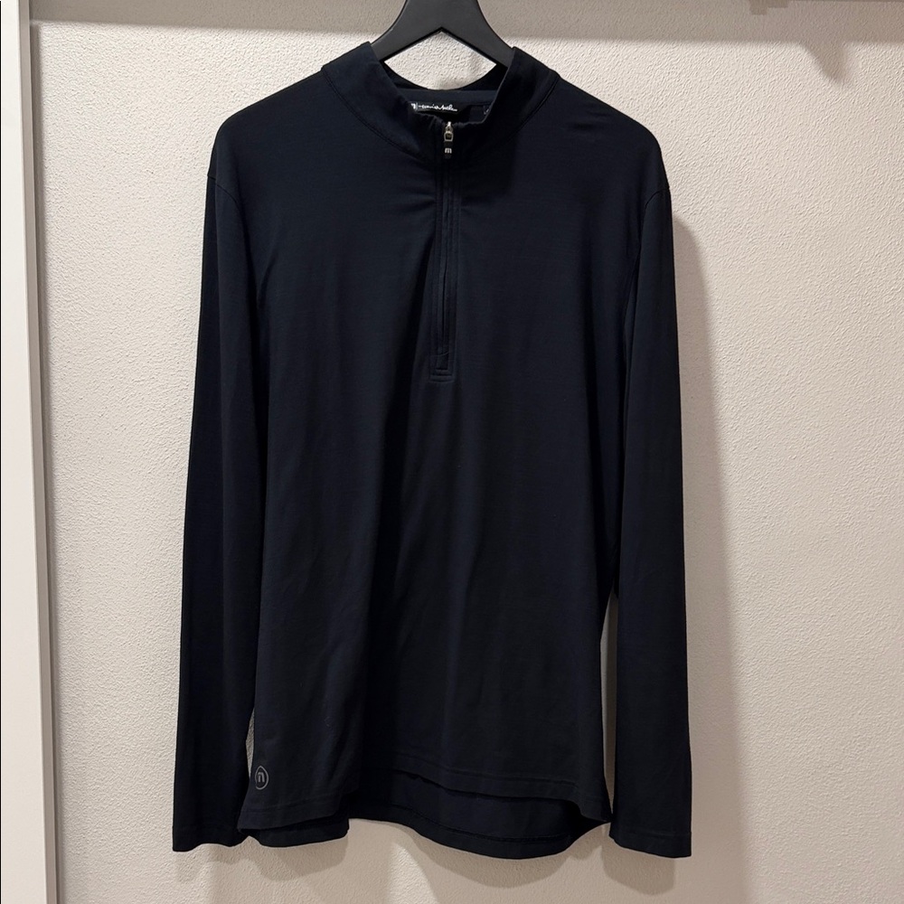 Men's Travis Mathew Black 1/4 Zip Long Sleeve Shirt